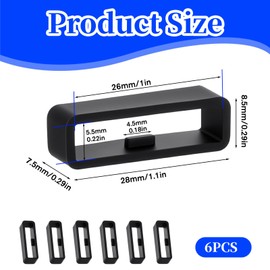 6 Pack Band Keepers, Fastener Rings Compatible with Garmin Forerunner 265/35/235, Forerunner 945/935 Watch Bands Non-slip Silicone Replacement Watch Band Loop Clips Holder Retainer