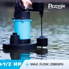 BOMGIE 1/2HP Sump Pump Submersible 2980GPH, Vertical Float Switch Automatic