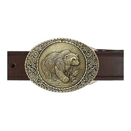 Indiana Metal Craft Grizzly Bear Buckle and Belt IMC-Retail 42 Chestnut Brown