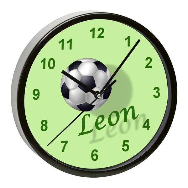 CreaDesign, WU-01-1020 Football Wall Clock for Children's Bedroom Personalised with