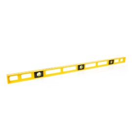 Mayes 10102 48 Inch Polystyrene Level, Carpenter, Contractor, and Plumber Tool, Impact Resistant Frame, Three Vials, Accurate to .001 Inch, Won’t Scratch Work Surfaces, Made in the USA