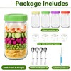 4 Pack 32oz Glass Salad Jars with 4 Lids,1 Cleaning