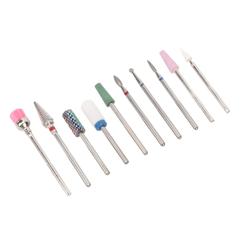 10 Pcs Nails Drill Bit Set Portable Remove Polishing Nail