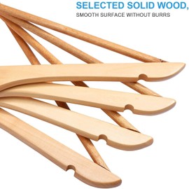 HOUSE DAY Kleiderbügel Holz, 40er Holz Bügel, Kleiderbügel braun für Anzüge, 360° drehbarer Haken in Roségold, rutschfest, Einkerbungen im Schulterbereich