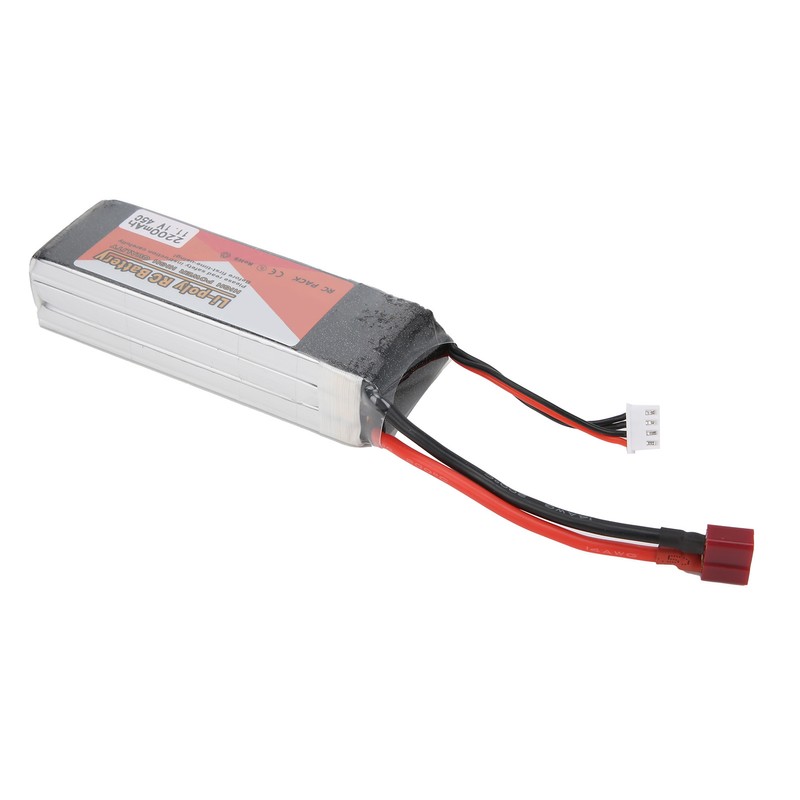 11.1V 2200mAh 3S 45C Lipo Battery Pack with T Plug