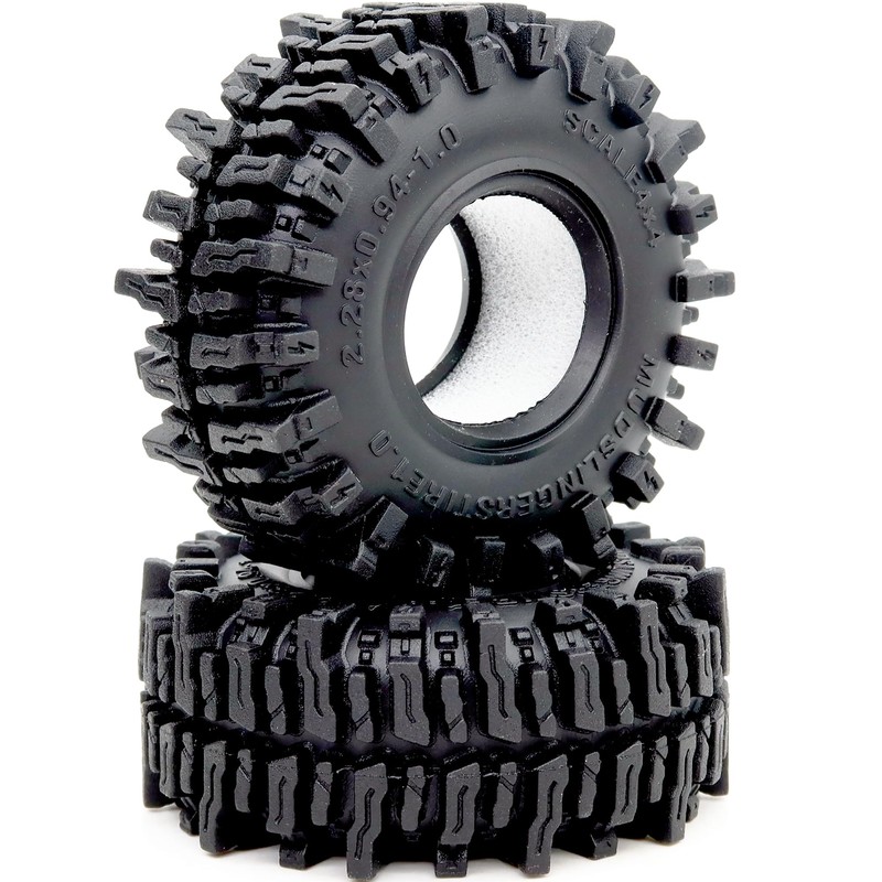 HOBBYSOUL 1.0 Crawler Tires 58mm Tall 1.0'' Mud Slingers Super