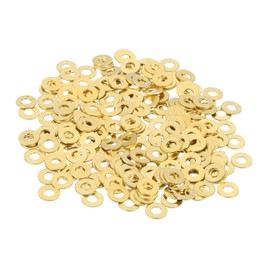sourcing map 320 Pack Brass Flat Washer, M2 Copper Washers Crush Washer Kit Assortment, 2.5mm ID, 6mm OD, 0.5mm Thick for Bolts Screws Machinery Repair, Outdoor Construction