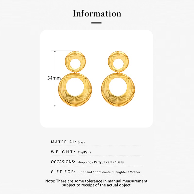 18K Gold Dangle Earrings for Women