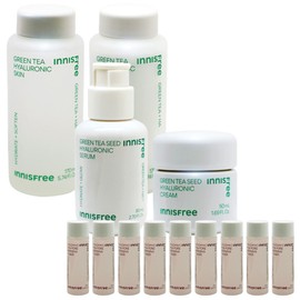 Innisfree Green Tea Hyaluronic Acid 4 types (skin + lotion + cream + serum) + / 이니스프리 그린티 히알루론산 4종구성(스킨+로션+크림+세럼)+