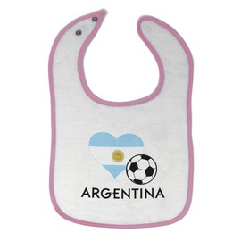 Toddler & Baby Bibs Burp Cloths Heart Flag Soccer Ball Argentinian Soccer Argentina Football Cotton Baby Items for Baby Girl & Boy White Soft Pink Design Only