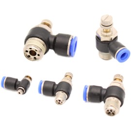 Pneumatic Exhaust Throttle/Throttle Check Valve M5 1/8 Inch 1/4 Inch 3/8 Inch 1/2 Inch 4-12 mm IQS Hose Connection (1/8 Inch - 4 mm)