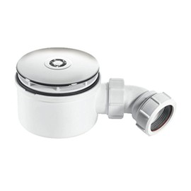 McAlpine ST90CB10-70 90mm Shallow Shower Trap Plated Brass, Chrome and White