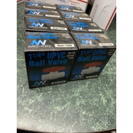 Matco-norca Matco Norca 770S06 1 1/4”UPVC Ball Valve solvent 150 psi lot of 8