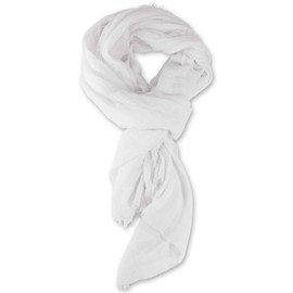 Fashionchimp® Women's Basic Scarf in Trendy Colours with Soft Fringed Hem - pure white