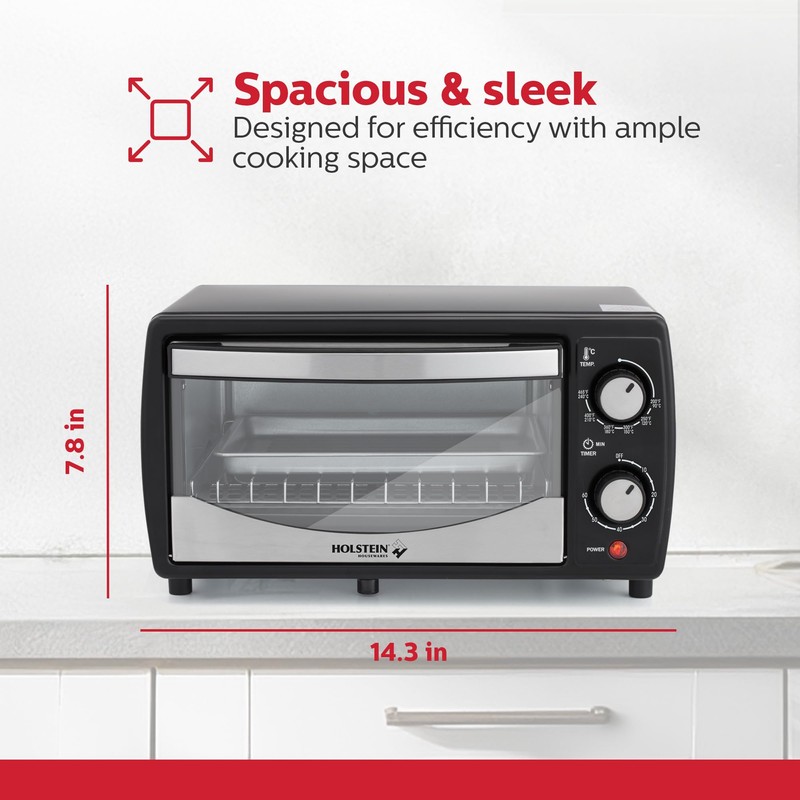 Holstein Housewares 4 Slice Countertop Toaster Oven with 60 Minute