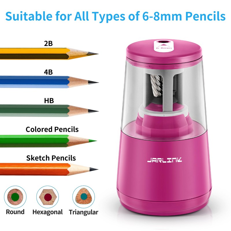JARLINK Electric Pencil Sharpener, Heavy-Duty Helical Blade to Fast Sharpen,