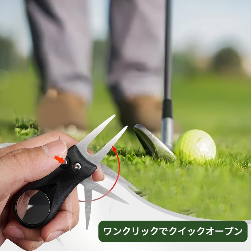 ポクミル ゴルフ マーカー マグネット ゴルフ フォーク ボールマーカー セット 【マーカー2個付】 ゴルフマーカー