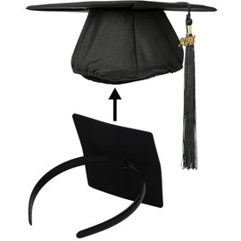Graduation Cap Headband - Anti-Slip Hat Holder for Men & Women | Secure Your Cap During Ceremony | No More Slipping or Adjusting! (Black) 1pc
