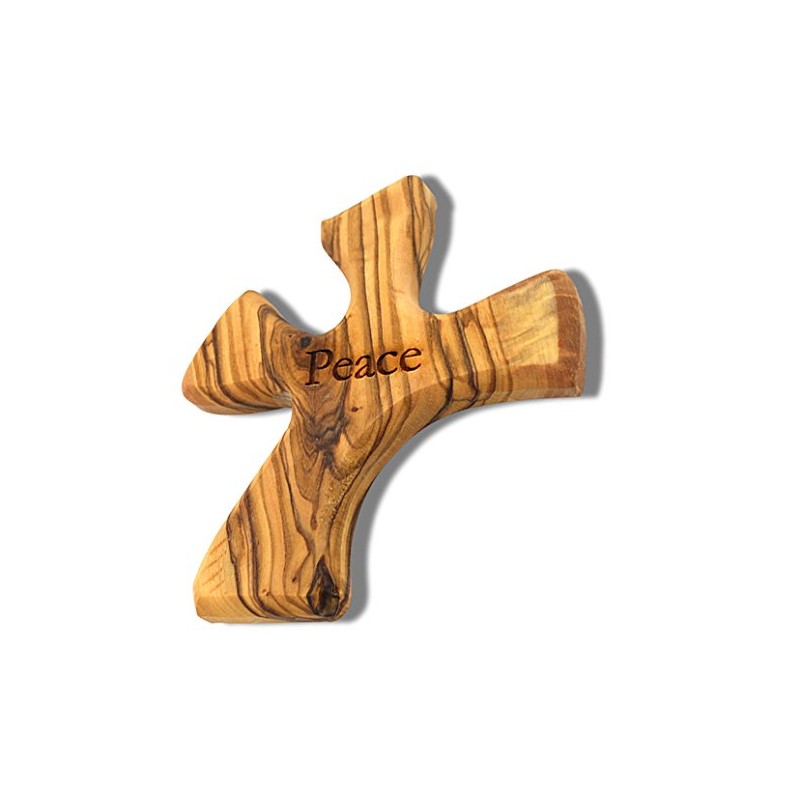 Olive Wood Prayer Cross: Hand Held Cross Made to Perfectly