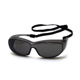 Takagi Earth Man Safety Glasses with Strap, Smoke, Fits Over Your Glasses, Lightweight, Impact Resistant, Break-resistant Polycarbonate, UV Protection, Anti-Fog Treatment, Polishing, Painting, Large Cleaning, Farm Work, Work Goggles