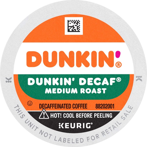 Dunkin' Decaf Medium Roast Coffee, 10 K Cups for Keurig Coffee Makers (Packaging May Vary)