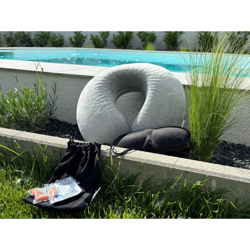 ZOLLNER Rest Set 3-Piece Neck Pillow, Sleeping Mask and Ear