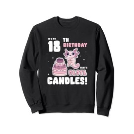 It's my 18th Birthday That's Olotl Candles Funny Axolotl Pun Sweatshirt