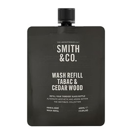 The Aromatherapy Co. - Smith & Co. 400ml Hand & Body Wash Refill - Tabac & Cedarwood | Kakura Plum Oil & Marula Oil Skin Moisturiser - Vegan & Cruelty-Free/Made in New Zealand.