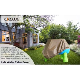CKCLUU Kids Water Table Cover Fit Step2 Rain Showers Splash Pond Water Table,Waterproof Dustproof UV Protection Outdoor Water Table Toys Cover for Water Table Brown (Cover Only)