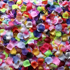Gresorth Multicolor Artificial Silk Rose Petals Fake Petal Flower Decoration for Wedding Party - 2000 PCS