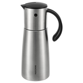 Vucchini - Botella dispensadora de aceite de cocina con tapa y tapón automáticos de acero inoxidable, con boquilla antigoteo de 12 onzas