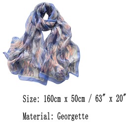 FAIRYGATE Schal Blau Halstücher für Damen XXL Blumen, Stola für Abendkleid Hochzeit, Schal Halstuch B7023