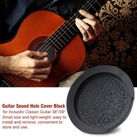 Guitar Sound Hole Cover 100 mm, Guitar Sound Hole Cover Black Rubber Guitar Hole Cover Replacement Parts, for 38 39 Inch Acoustic Classical Electric Guitar