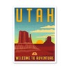 Squiddy Utah Travel Poster Style - Vinyl Sticker Decal for Phone, Laptop, Water Bottle (3" high)