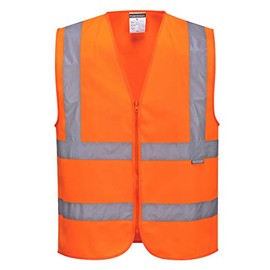 Portwest Hi-Vis Zipped Vest, Orange, 3X-Large