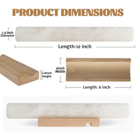 Koville African Natural Marble French Rolling Pin, 16inch Non-Stick Rolling Pin for Baking, Dough Roller for Pasta, Dumpling, Fondant, Pie, Bread, Pizza, Kitchen Baking Tools(Namib Fantasy)
