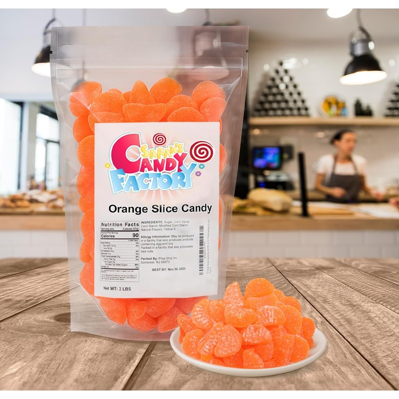 Orange Slices Gummy Candy, in Resealable Bag No Preservatives (3