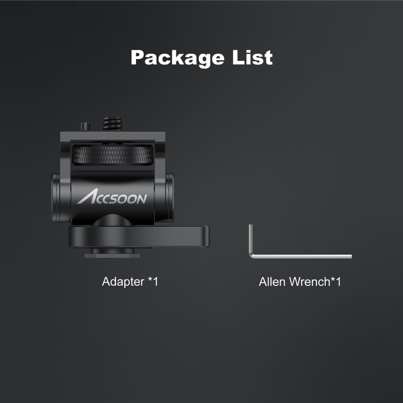 Accsoon 1/4" Multi-Directional Cold Shoe Mount Adapter with 1/4" Thread