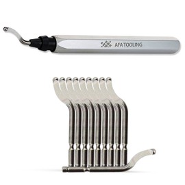AFA Tooling Deburring Tool, 11 Blades, Silver CNC Anodized Aluminum Handle