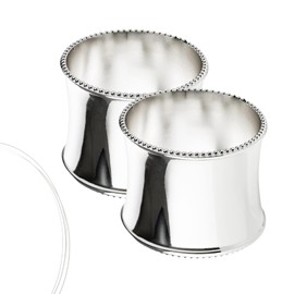 Kedelhoff Silvella Napkin Rings, Set of 2, High-Quality Silver-Plated Handmade Napkin Rings, Round, Tarnish-Resistant and Diameter 5 cm