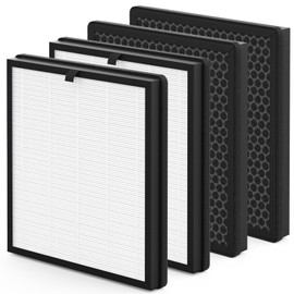 4 Pack F1 Replacement Filter Compatible with AMEIFU F1 Air Purifier, Double-Sided Filters for Home Large Room Up to 2200 Sq Ft, H13 True HEPA and Activated Carbon Filter