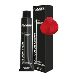FemMas Hair Colour Fantasy Fire Red, Cream Hair Colour with Argan Oil, Keratin & Ceramides, as Permanent Hair Colouring or Tint for Radiant, Durable Colour Results, 100 ml
