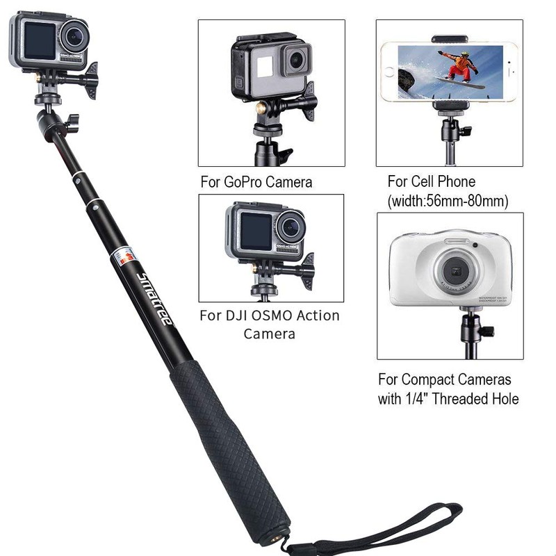 Smatree Q3S Telescoping Selfie Stick with Tripod Stand for GoPro