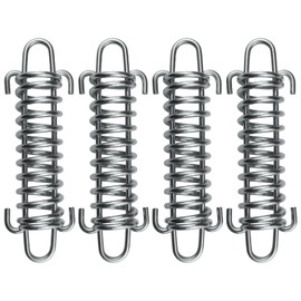 Stainless Steel Dog Leash Shock Absorbing Spring by SUUJI - 4 Pcs Dog Cable Tie Out Buffer Spring for Run Or Training,Heavy Duty Tent Rope Fixed Buckle Tensioner for Outdoor Hiking Camping