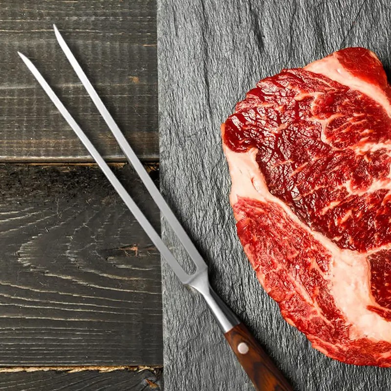 Carving Fork Stainless Steel Outdoor Barbecue Fork 30cm Barbecue Meat