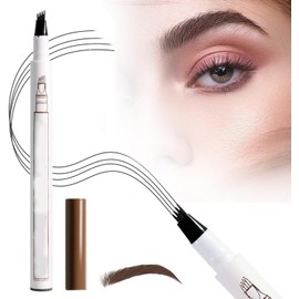 Lápiz de Cejas, Cejas Maquillaje Cejas Microblading Impermeable con 4 Puntas, Lápiz Mágico de Cejas para Maquillaje Natural Aplicable a las Mujeres (Marron oscuro)