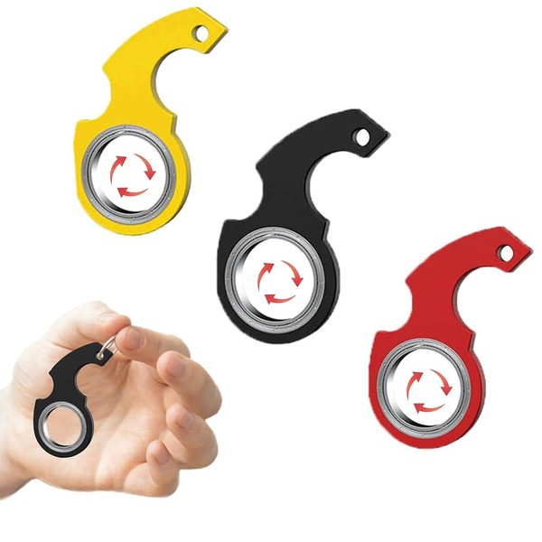 RHQFDM 3 Piece Keychain Fidget Toy,3 Colours Keychain Spinner,Funny Finger