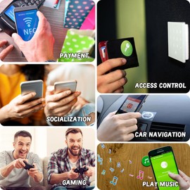 50pcs NFC Tags, BetterJonny NFC Cards, NFC Stickers Ntag 215 NFC Tag NFC Coin Cards Compatible with TagMo & Amiibo, NFC Enabled Mobile Phones and Devices, Round, White