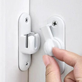 INIRET 2 Packs White Barn Door Latches,90/180 Degree Gate Lock,Flip Gate Latches Hardware,Zinc Alloy Right Angle Door Lock Latch,Door Security Sliding Door Latch Lock for Cabinets,Bathroom.