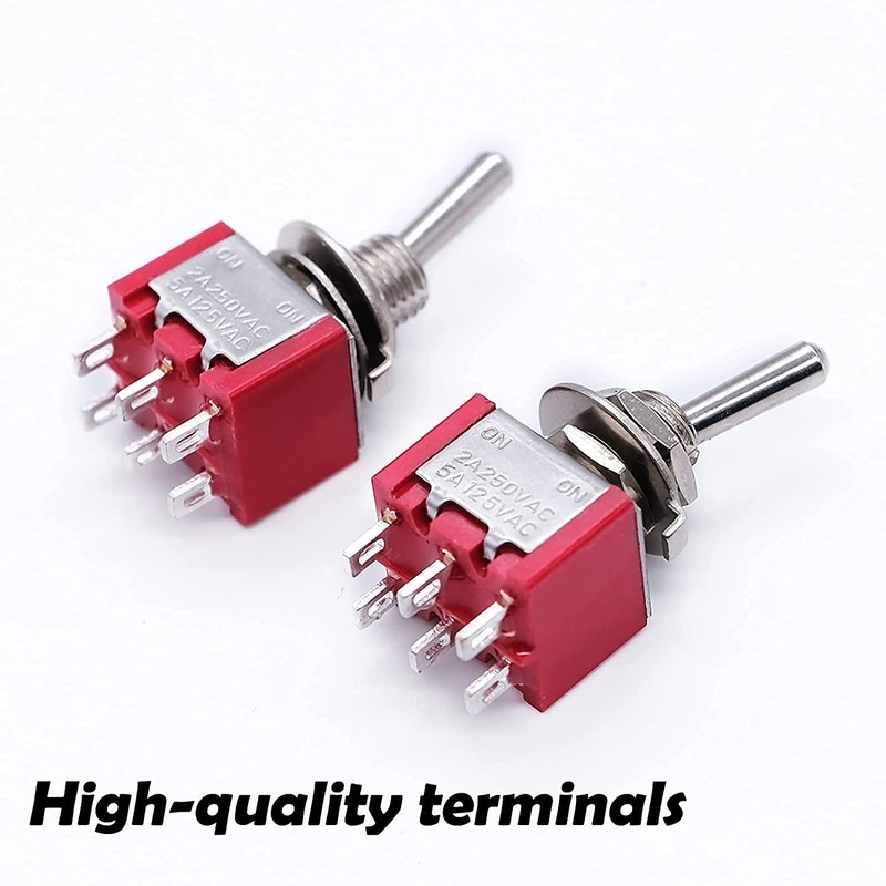 mxuteuk MTS-202 6 Clamp 2 Position DPDT Mini Miniature Toggle